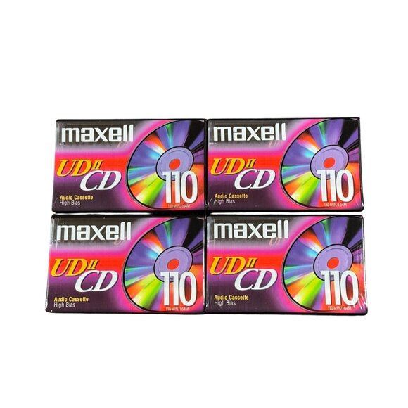 Maxell UDII 110 Type II High Bias Audio Cassette Tapes Lot of 4 Factory Sealed - Picture 1 of 7